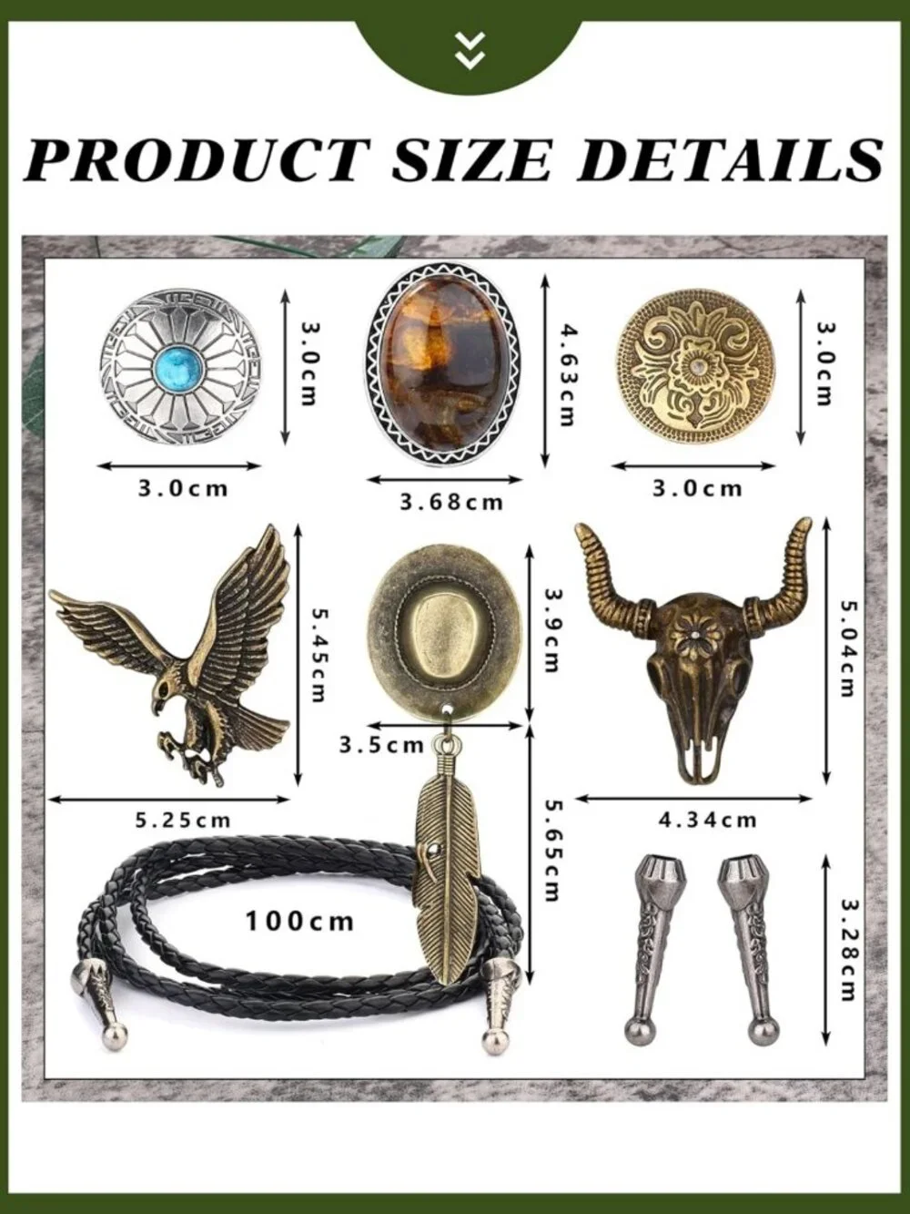 Handmade Vintage Leather Bolo Tie for Men - Western Cowboy Necklace & Costume